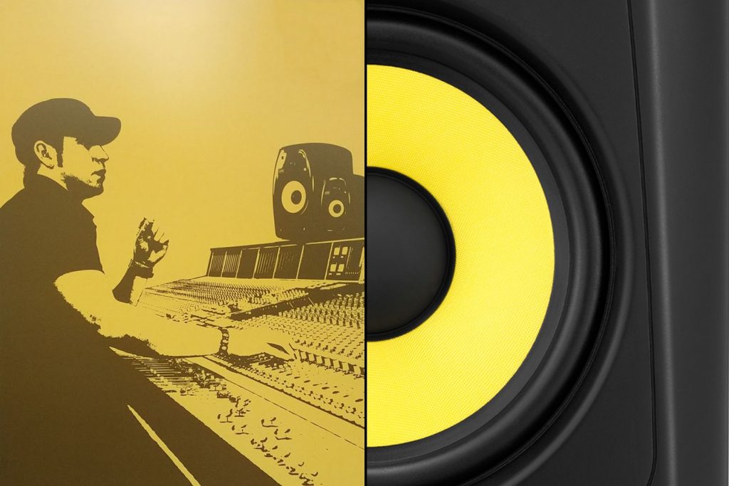 krk poster and iconic yellow speaker cone