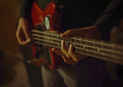 Bass guitar practice rehearsal