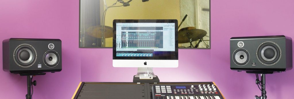 Focal SM9 studio monitors in purple studio