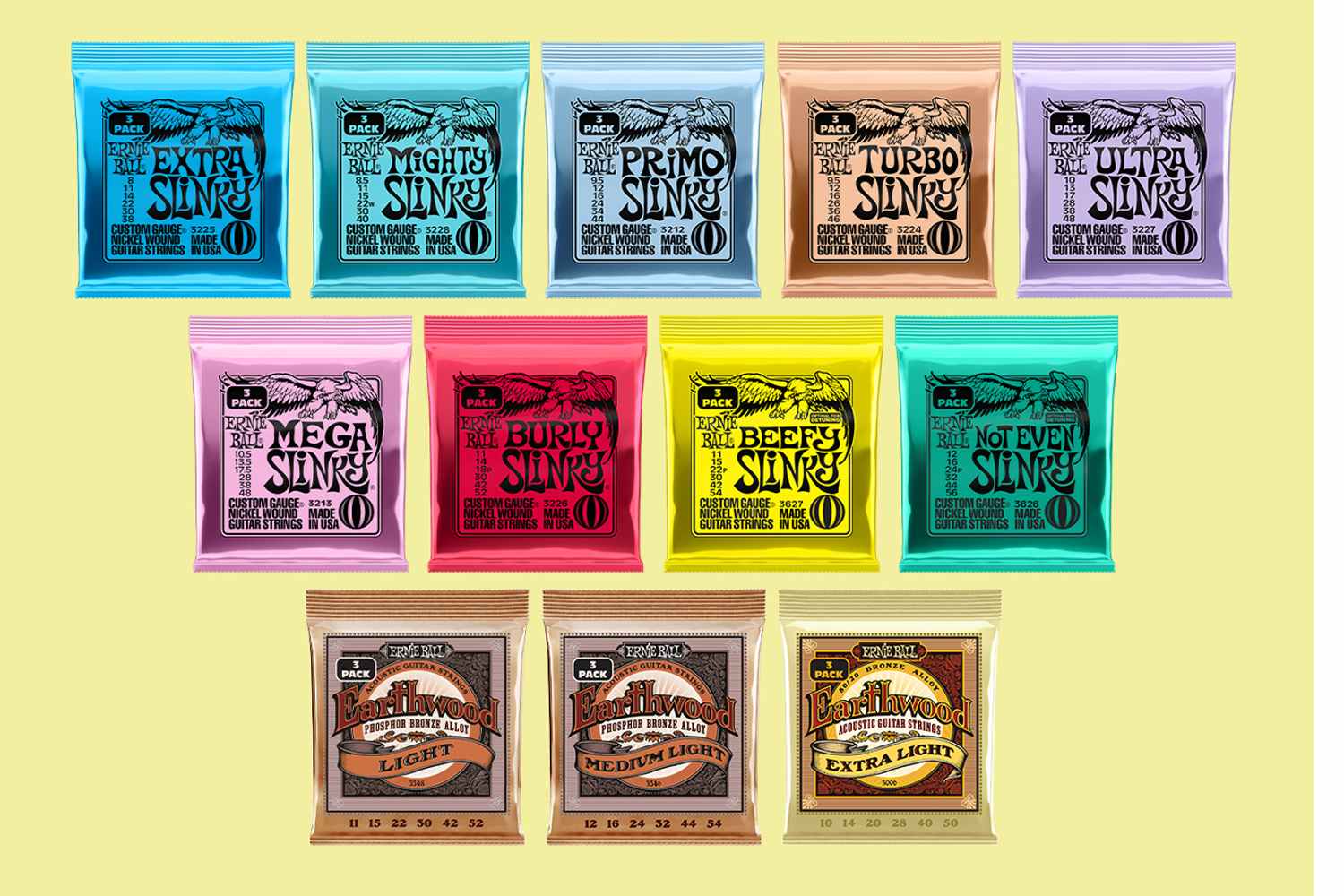 Ernie Ball strings 3-pack