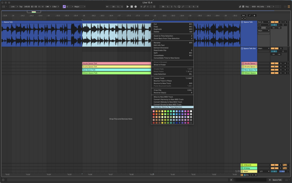 Ableton stem separation