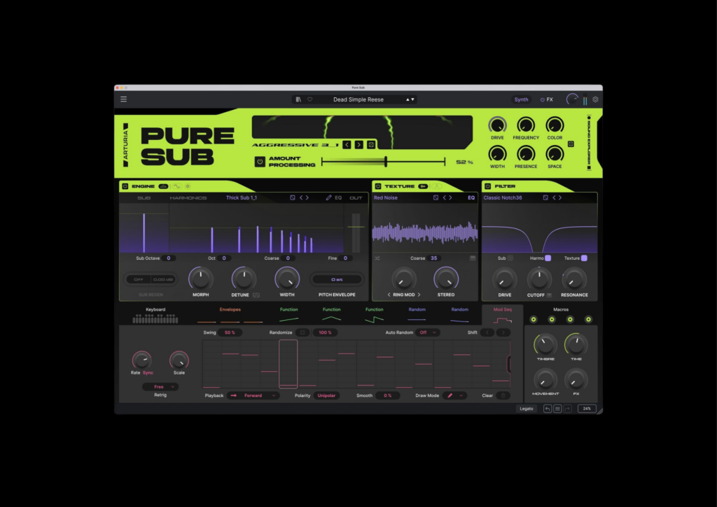 Arturia Pure SUB bass synthesizer
